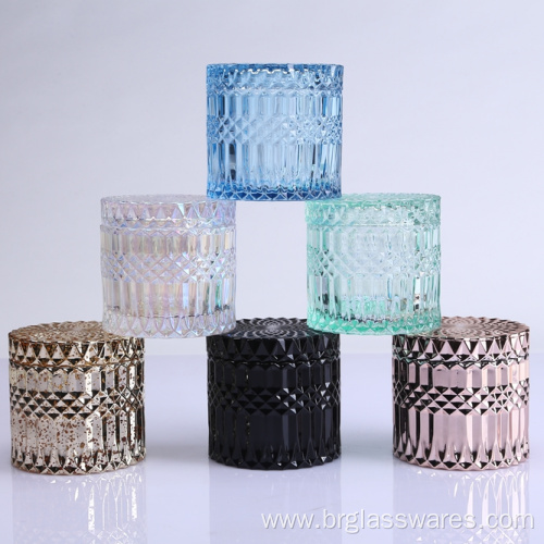 GEO Cut Glass Jars For Candle Making